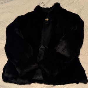 Vintage Black real dyed rabbit Fur Jacket
